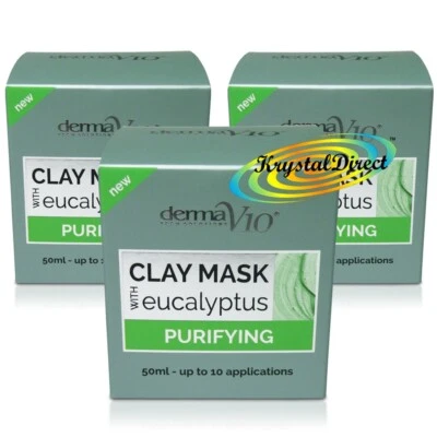 3x Derma V10 Purifying Face Clay Mask with Eucalyptus 50ml - Image 1 of 2