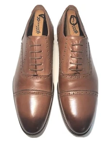 SARAR Cap Toe Classic Brown Leather Burnished Toe Men's Size EU 44 US 10 $239 - Picture 1 of 12