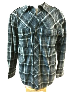 Raider Jean Co Authentic Custom Men button down long sleeve shirt Size L plaid - Picture 1 of 5
