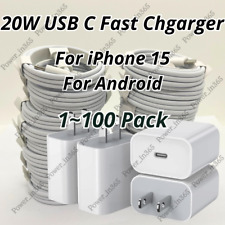 New 20W Fast Charger USB C Type C Cable For iPhone 15 Pro Plus iPad Android Lot