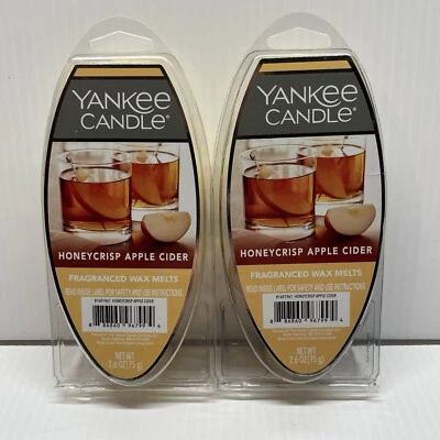 (2) Yankee Candle Honeycrisp cera de sidra de manzana se derrite 2,6 oz paquete de 6 Foto 1 de 4