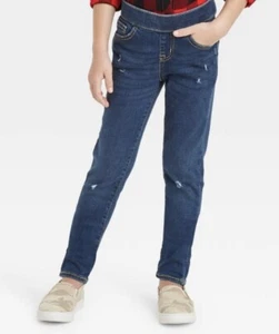 Girls Mid-Rise Pull On Jeggings Denim Dark Wash Stretch Size 18 Cat & Jack New - Picture 1 of 8