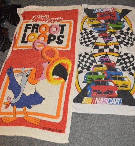 Kellogg's Fruit Loops Beach Towel + NASCAR Car Racing Lot Vintage 90's Originals Cover
