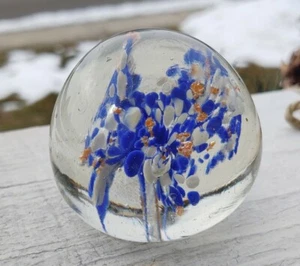 Vintage Art Glass Paperweight Flower Confetti Bullicante - Picture 1 of 8