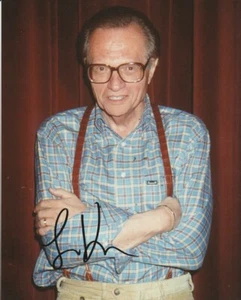 LEGENDARIA FOTO FIRMADA POR 8x10 CNN LIVE JSA PRESENTADOR DE TALK SHOW LARRY KING #1 FOTO FIRMADA #1 CERTIFICADO DE AUTENTICIDAD - Imagen 1 de 2
