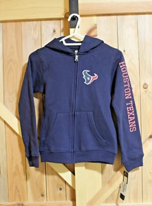 NFL Houston Texans Girls Hoodie Jacket Size S Blue Navy Fleece Inside - Picture 1 of 5