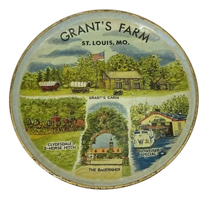 VINTAGE Grants Farm St Louis Souvenir Plate Budweiser Clydesdale Anheuser Busch - Picture 1 of 11