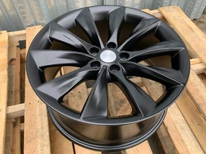 21" Matte Black Rim 21X10 5x120 ET35 CB64.1 Fits Tesla Model S Model X One Wheel - Picture 1 of 2