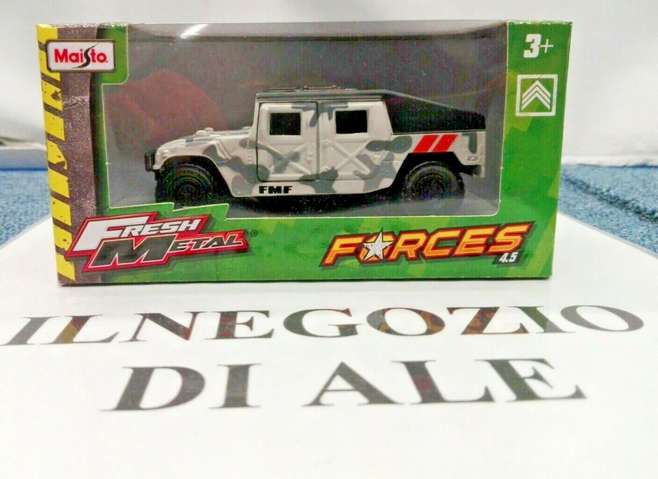 MAISTO FORCES 4,5" AUTOMEZZO MILITARE HUMMER DIE-CAST METAL COLORE CAMOUFLAGE - Immagine 1 di 4