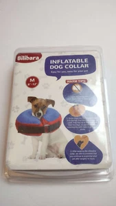 "Collar inflable para perro Bilibara tamaño mediano 8""-12"" tela suave azul y rojo" - Imagen 1 de 3