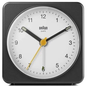 Braun BN-BC03BW Black White Dial Square Quartz Alarm Classic Large Travel Clock - Picture 1 of 1
