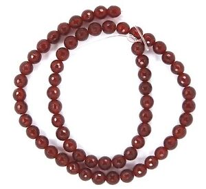 15.5" NATURAL Carnelian Grade A FACETED Round ~68 Beads 6mm K1528