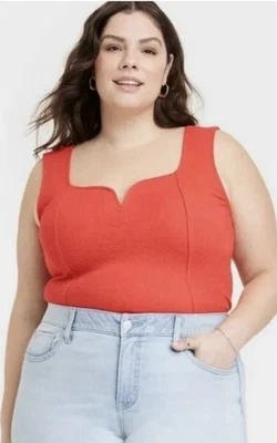 Ava & Viv Size 2X Red Corset Tank Top - Image 1 of 4