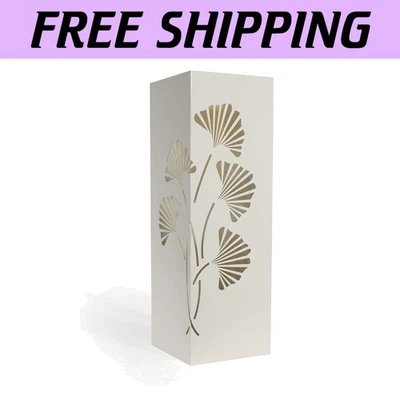 Elegante Soporte Paraguas Hoja Ginkgo Blanco 21.75" con Bandeja de Goteo - Ahorro de Espacio Foto 1 de 4