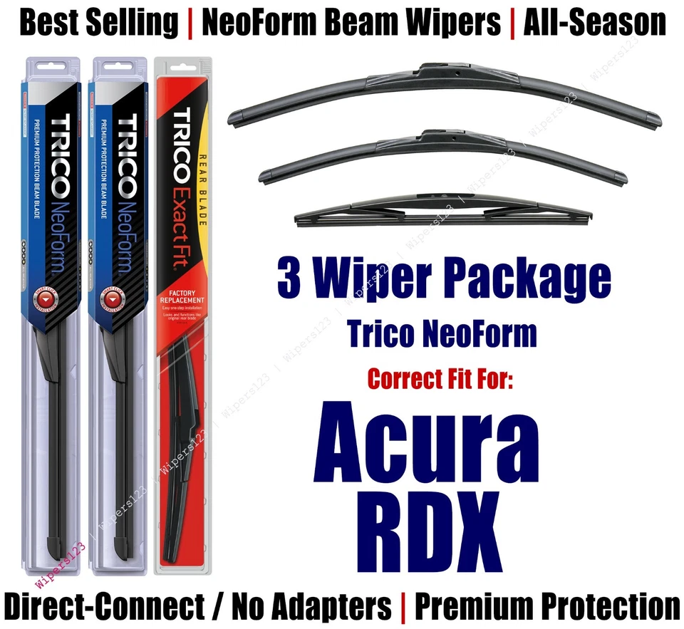 3pk Wipers Front & Rear - NeoForm - fit 2019+ Acura RDX - 16260/180/12B Foto 1 de 1