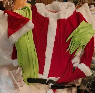 Grinch Santa Outfit Size Small - Image 1 of 4