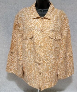 Ruby Rd Womens Jacket Coat Size 1X 2X Brown White - Picture 1 of 12