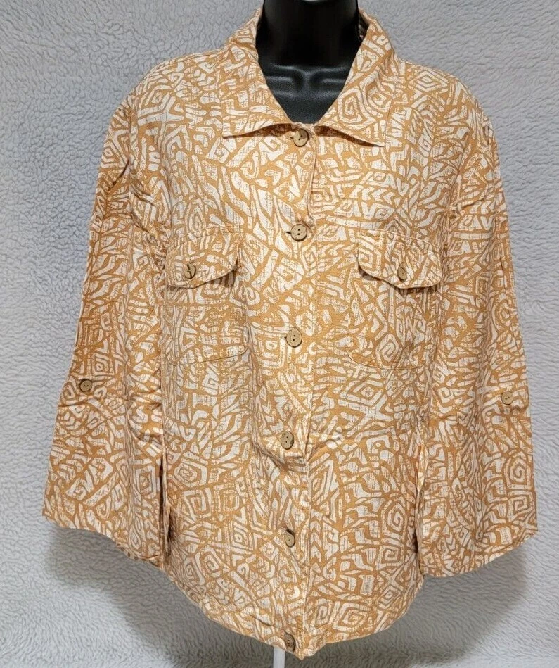 Ruby Rd Womens Jacket Coat Size 1X 2X Brown White - Image 1 of 4