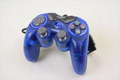 PS2 Controller ANALOG RENSHA PAD Clear Blue Playstation 2 Cyber Gadget JP 2503 - Image 1 of 2