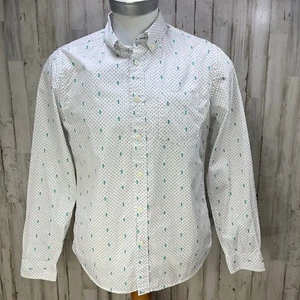 Aeropostale Mens Size M Shirt White Pineapple Long Sleeve Button Down Collared - Picture 1 of 9