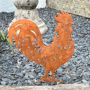 Garden Ornaments and Statues Chicken Stake Metal Animal Silhouette Decorative - Picture 1 of 6