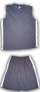 Gray Basketball Jersey Outfit White Vented Sides with Pockets - Picture 1 of 3