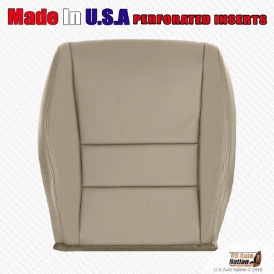 Cubierta de asiento de cuero perforado inferior del lado del conductor para Acura TSX 2004 a 2008 tostado Foto 1 de 4