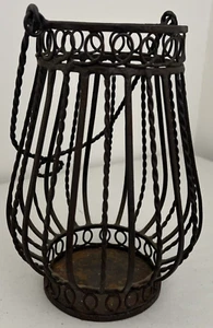 Oil Rub Bronze Metal Wire Wine Bottle Carrier/Holder/Caddy or Candle Holder - Picture 1 of 8