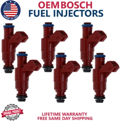 Juego de 6 inyectores de combustible OEM BOSCH para Ford Explorer 2002-2003 4,0 L V6 *FLEX Foto 1 de 3