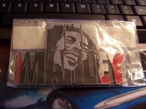 Bob Marley Belt Buckle Metal black grey and red brand new SEALED - Picture 1 of 2