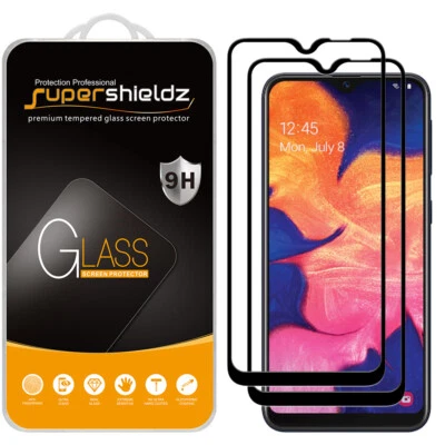 2X Full Cover Tempered Glass Screen Protector for Samsung Galaxy A20e -BLACK - Image 1 of 4