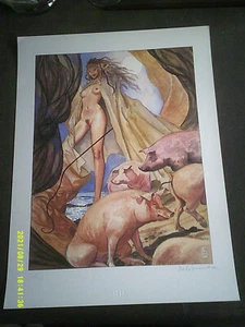 POSTER AFFICHE MILO MANARA FEMME AUX COCHONS NUMEROTEE 101 SUR 350 ET SIGNEE - Imagen 1 de 1