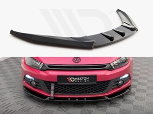 For VW Scirocco MK3 Maxton Design Front Diffuser Diffusor V3 Gloss Black ABS - Picture 1 of 5