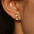 14k Solid Gold Pineapple Earrings Minimalist Studs For Pair