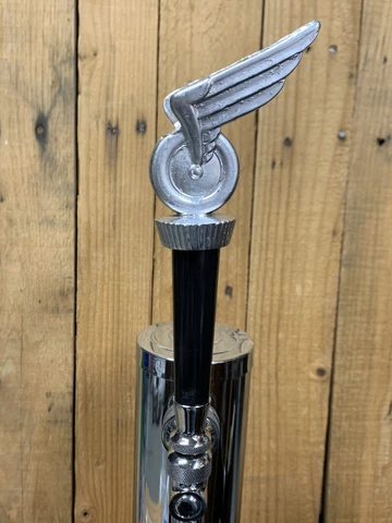 DETROIT RED WINGS Tap Handle NHL HOCKEY Beer Keg Vtg  Metal Winged Wheel Trophy Cover