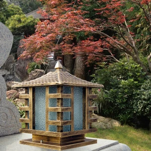 Glass Vintage Gate Post Lamp Yard Outdoor Pillar Light Lantern Garden Lighting - Picture 1 of 8