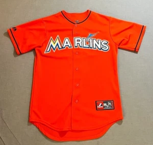 Camiseta de béisbol majestuosa de los Miami Marlins Reyes #7 S botón naranja manga corta - Imagen 1 de 11