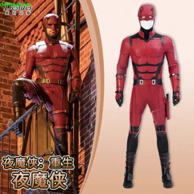 Traje de Renacimiento Daredevil Superhéroe Rojo Mono con Máscara Juegos con disfraces Trajes Disfraz Foto 1 de 4