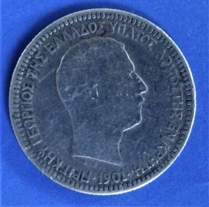 Griechenland Kreta 1901 0,5 Drachmen KM# 6 Silber. - Bild 1 von 4
