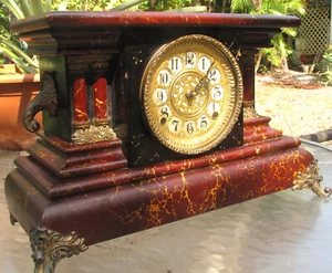 Antique Seth Thomas or Gilbert Mantle Clock With quartz movement battery opperat - Picture 1 of 15