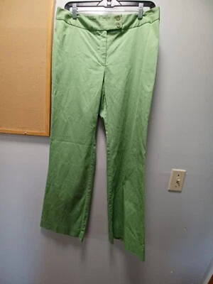 casual corner womens size 10 stretch straight leg pants career wear green  - Image 1 of 3