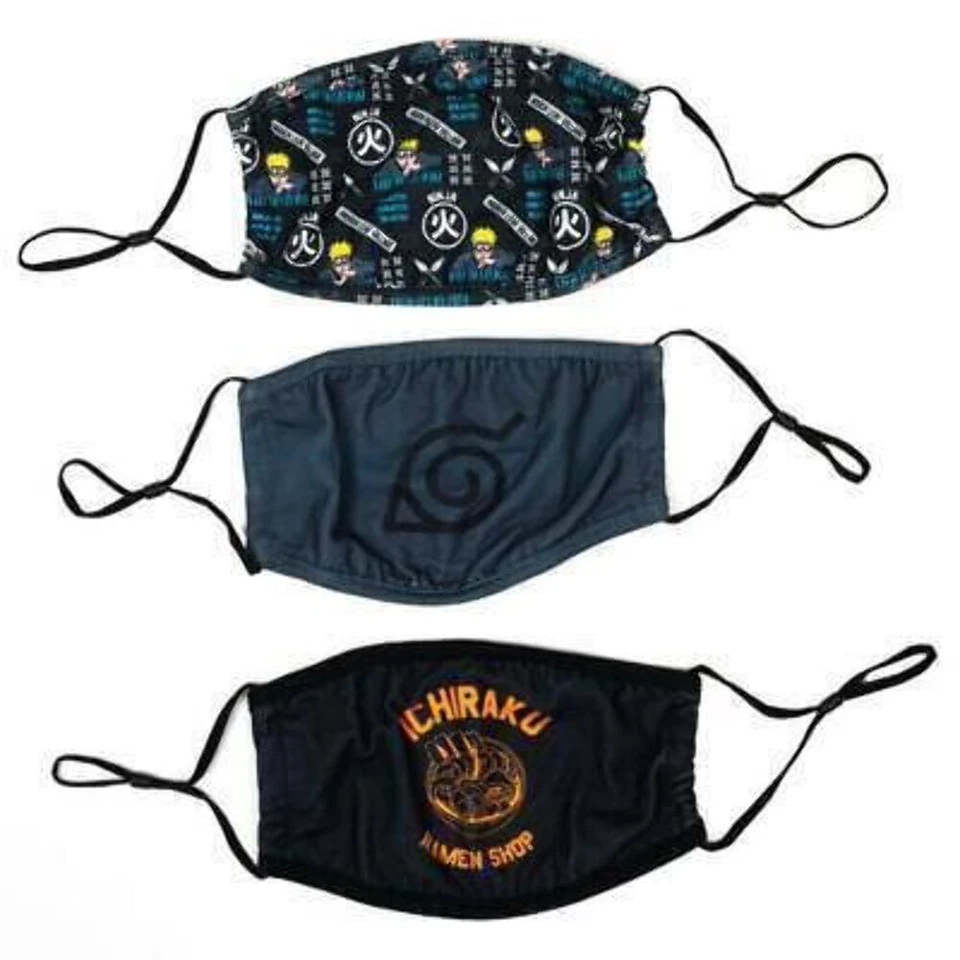 Bioworld NARUTO 3 PACK ADJUSTABLE FACE COVERS - Image 1 of 1