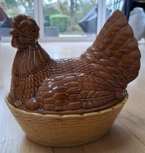 Beswick England Hen Chicken Egg Basket Vintage 21cm Rare No Chips