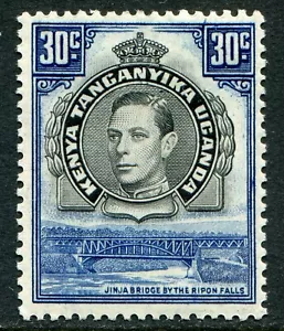 KUT 1938-54 30c black & blue perf 13¼ SG 141 hinged mint (cat. £60 as u/m) B - Picture 1 of 2