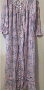 ❤️Eileen West Pink Lavender Floral Woven 100% Cotton Lawn Ballet Robe NWT - Picture 1 of 4
