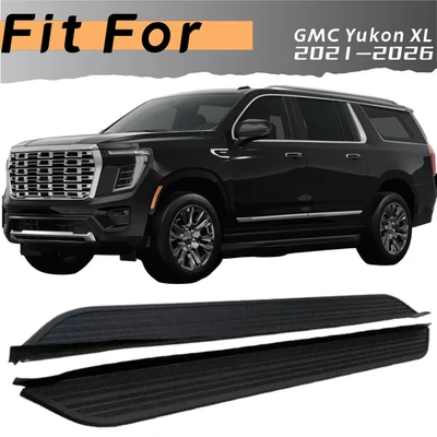 2PCS Running Boards Side Steps Fit For GMC Yukon XL 2021-2026 Black Bar Pedals - Image 1 of 4