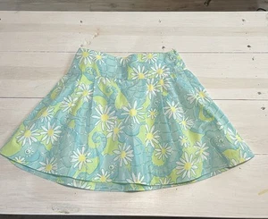 Vintage Lilly Pulitzer 7 Girls Seahorse Daisy Blue Green Side Zip - Picture 1 of 6