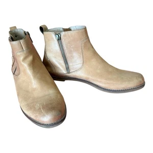 TAOS Double Time Wonen’s Size 10 Zip Bootie Brown Leather Ankle Boot READ - Picture 1 of 24