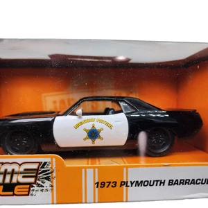 Jada BigTime Muscle 1973 Plymouth Barracuda Highway Patrol 1:32 Scale - Picture 1 of 8