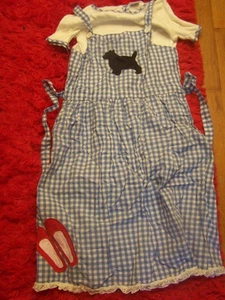 Ann Loren DOROTHY OF OZ DRESS Girls Size 9/10 & Plush TOTO Great for Costume - Picture 1 of 6